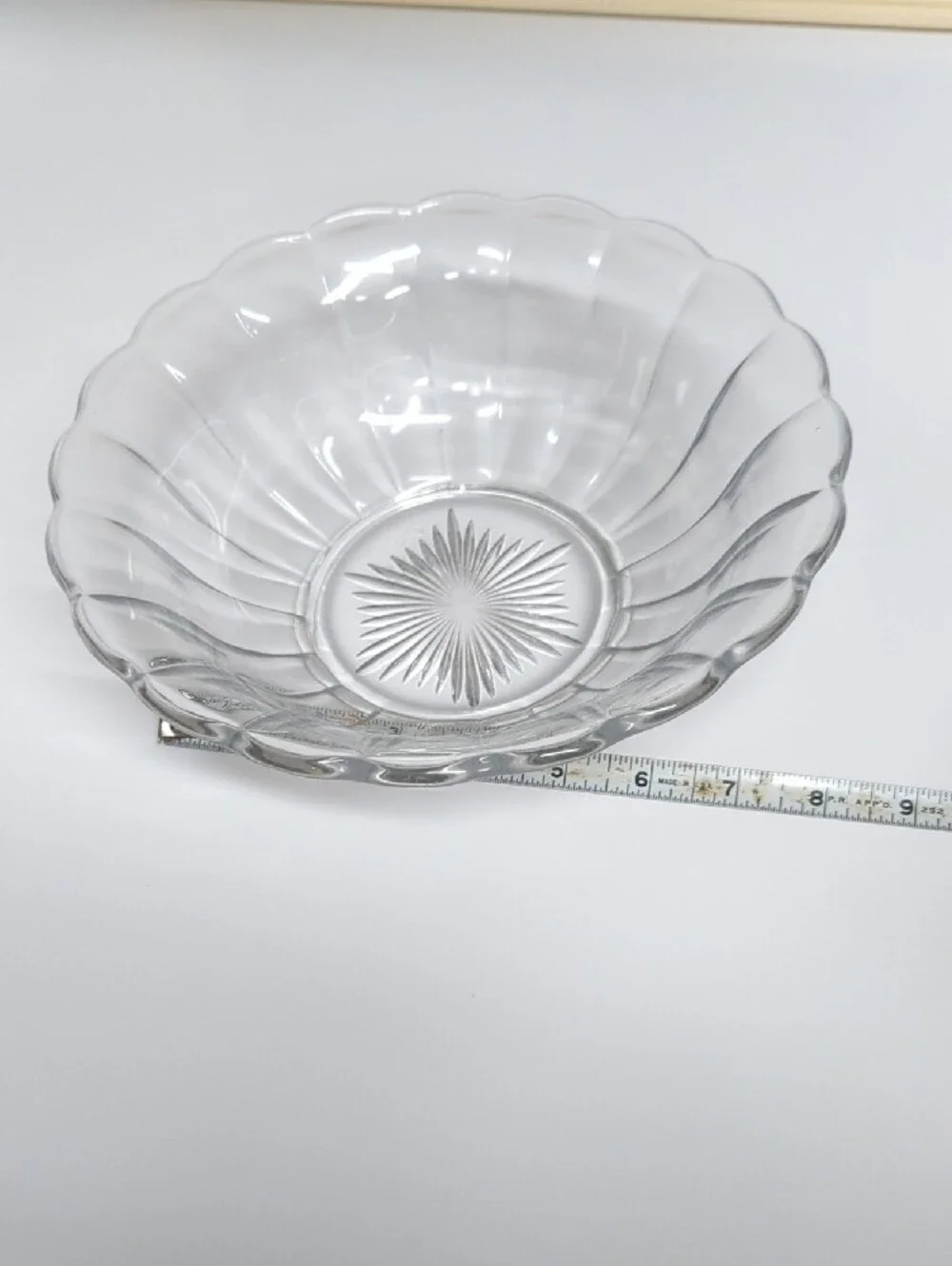 Clear Glass Scalloped Serving Bowl
